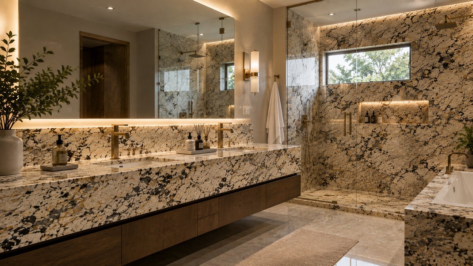 Alaska White Granite countertop detail, a Stone Experience project