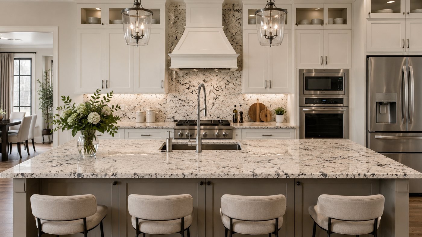 Alpino Granite kitchen installation by Stone Experience