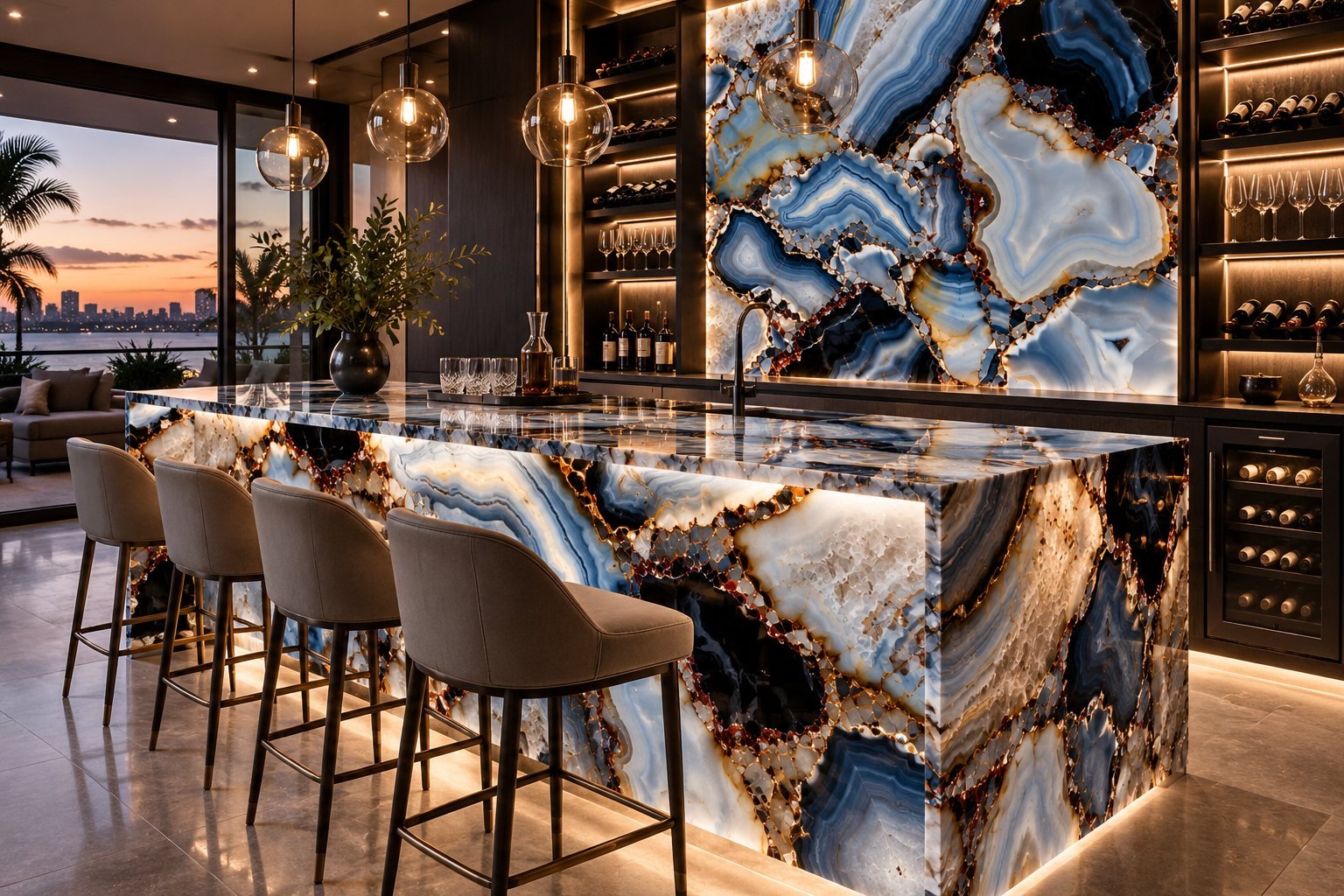 Agate Preciousstone bar application