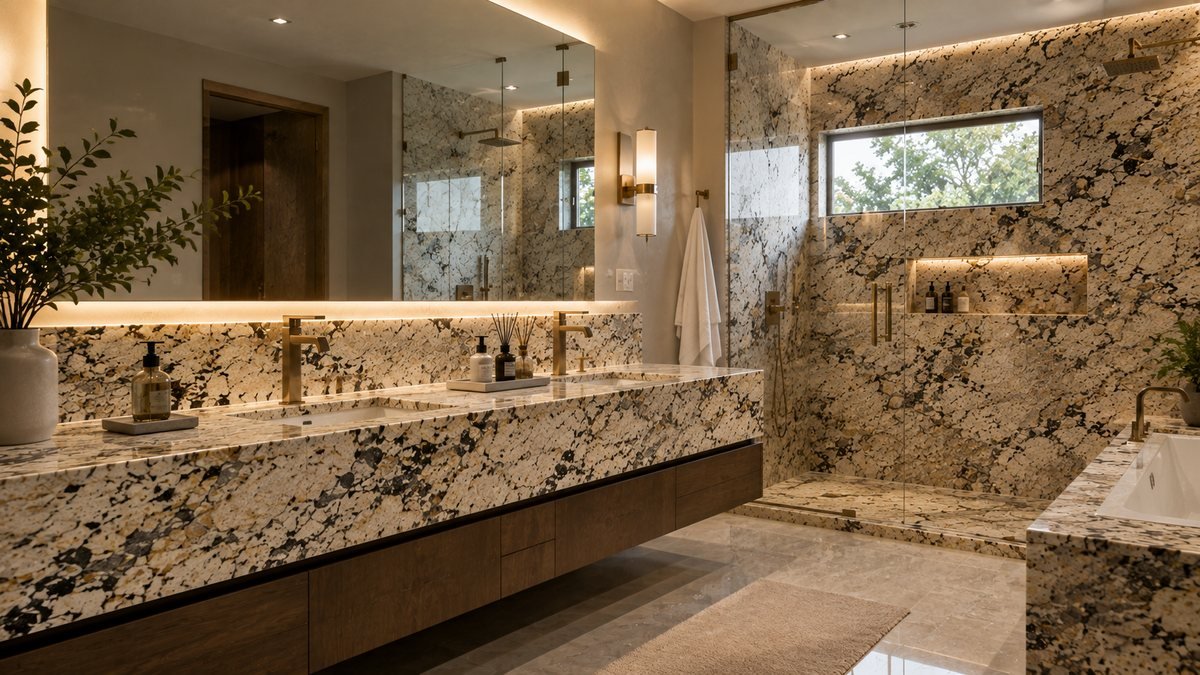 Alaska White Granite bathroom application