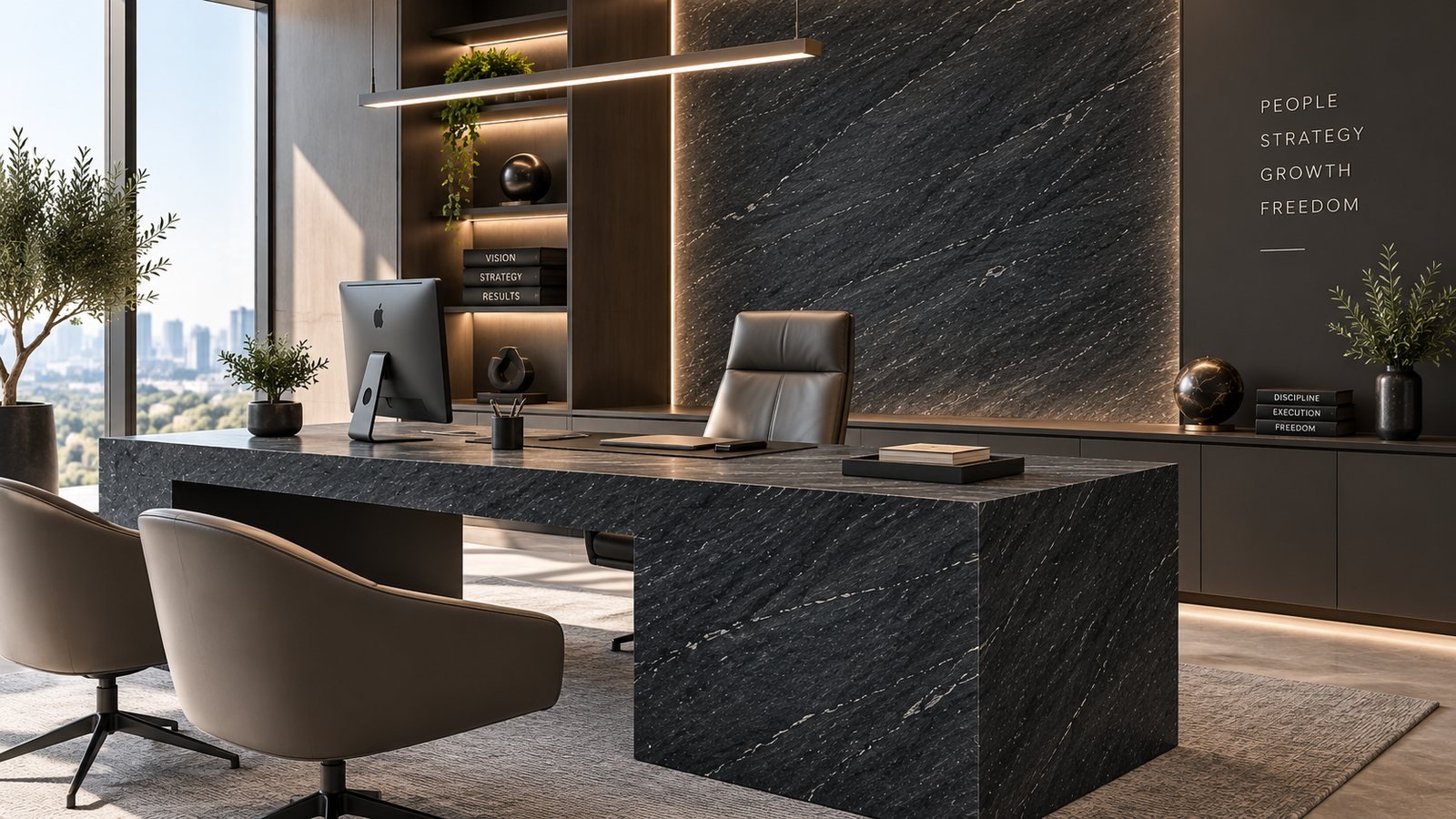Black Marine marble lounge and bar application