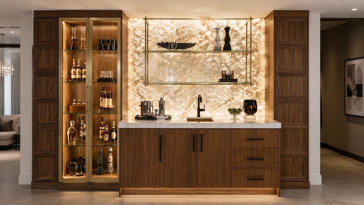 Quartzite Cristallo wine bar application