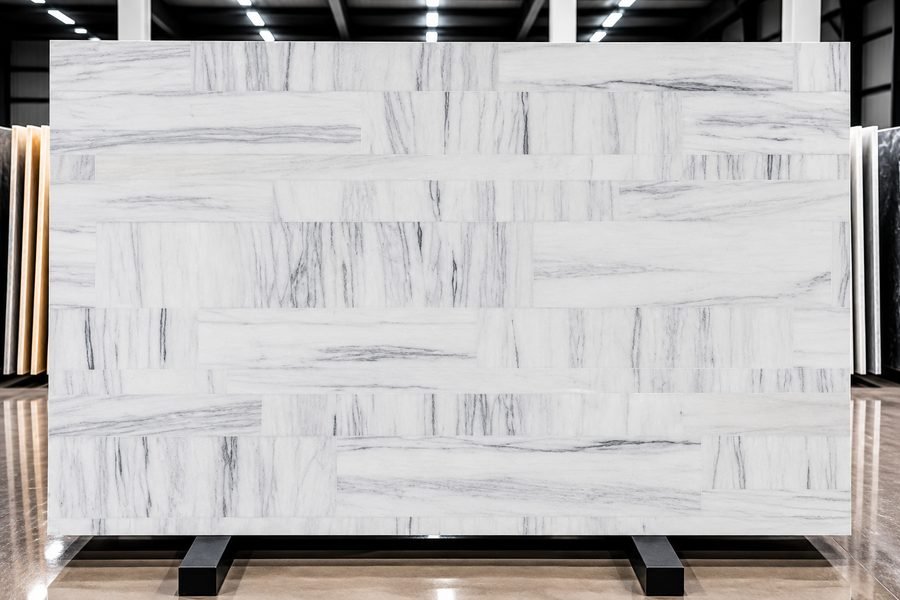 Bianco Lasa Barcode Marble slab