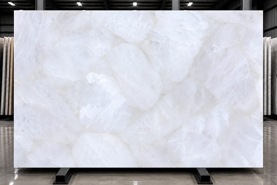 White Quartz Semi-Precious slab